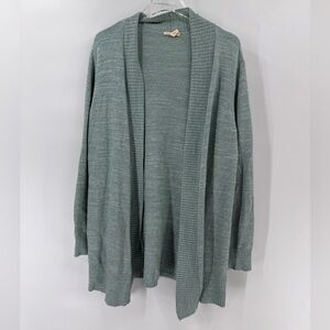 Eileen Fisher light teal organic cotton cardigan size large